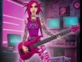 Neon bass guitar girl